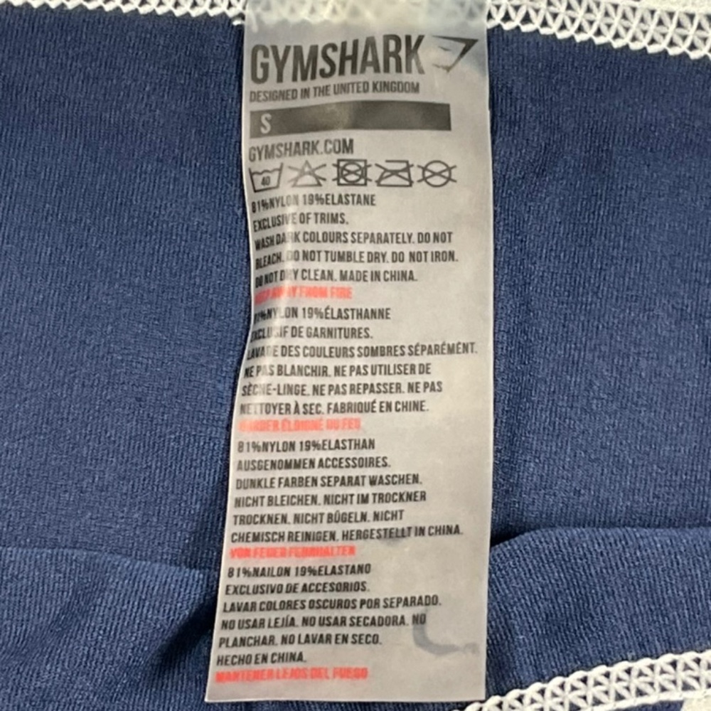 Gymshark Mens Compression Leggings Size S Blue Stretch Gym Training Pants - Picture 8 of 8